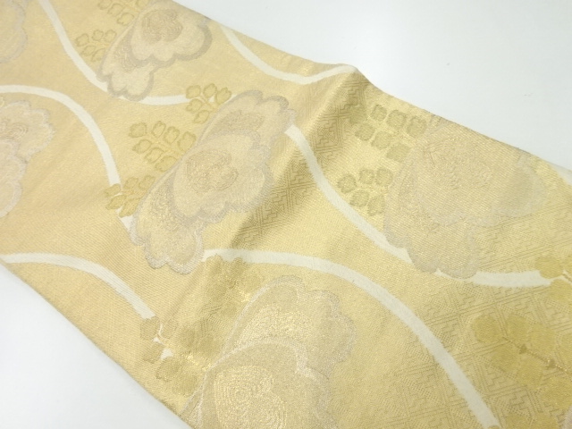 JAPNAESE KIMONO / ANTIQUE FUKURO OBI / SILK / WOVEN TATEWAKU & PAULOWNIA